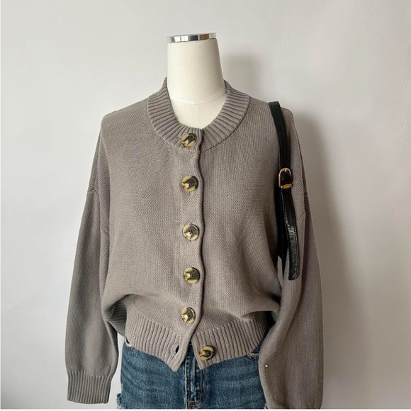 Quince 100% Organic Cotton Cropped Cardigan size Large. - Picture 6 of 8